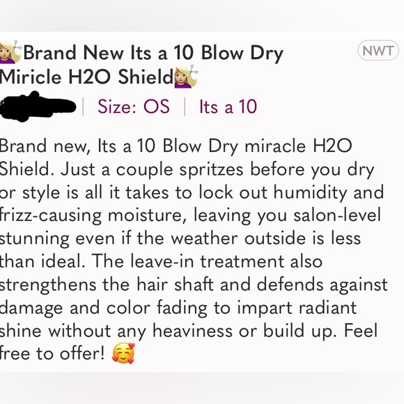 It’s a 10 Blow Dry Miracle H2O Shield Spray NEW! FULL SIDE! 6 fl oz - Picture 15 of 16
